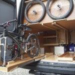 Sprinter DIY campervan by Allen Sutter, rear bike drawers Sprinter DIY campervan by Allen Sutter, rear bike drawers